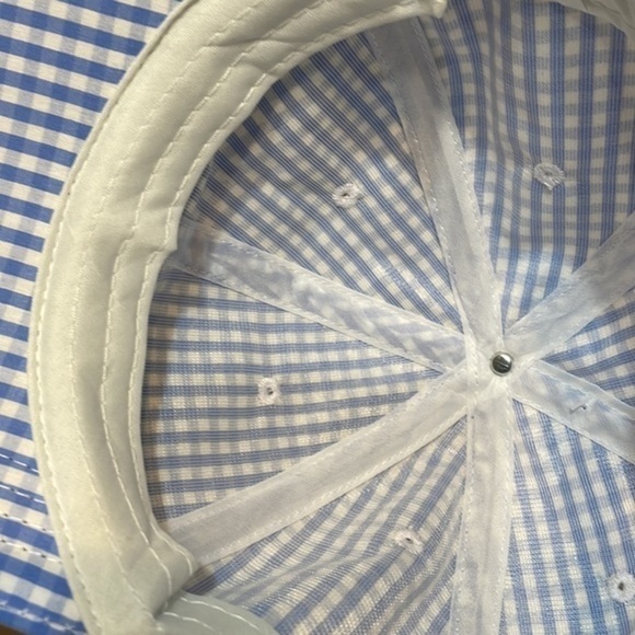 BP GINGHAM BOW CAP IN Baby BlueWHITE NWT NORDSTROM One Size - Picture 3 of 6